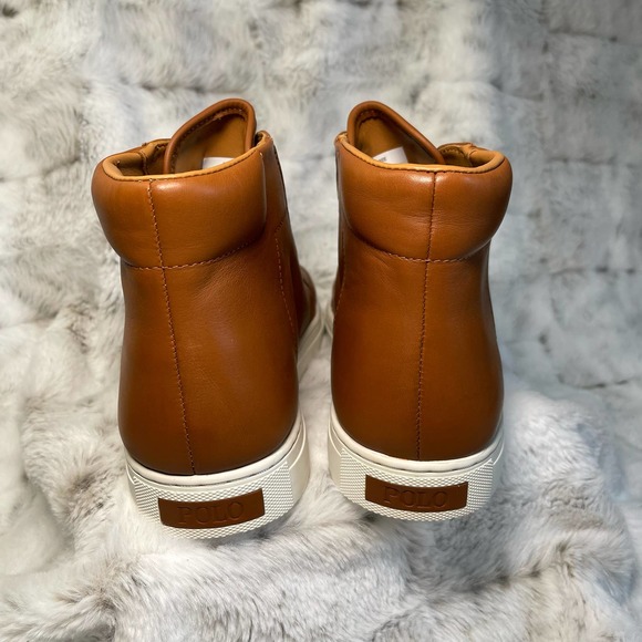 Polo Ralph Lauren NEW Nappa Leather High Top Dree Sneakers Mens Size 10 - Picture 5 of 9